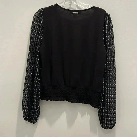 Michael Kors, Sheer Sleeve Round Neck Blouse​​ - Picture 3 of 10